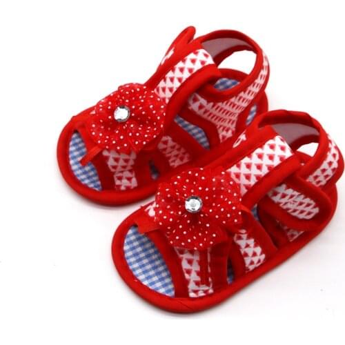 Summer Newborn Cotton Baby Girl Hollow flower Soft-Soled Sandals Princess Baby Shoes