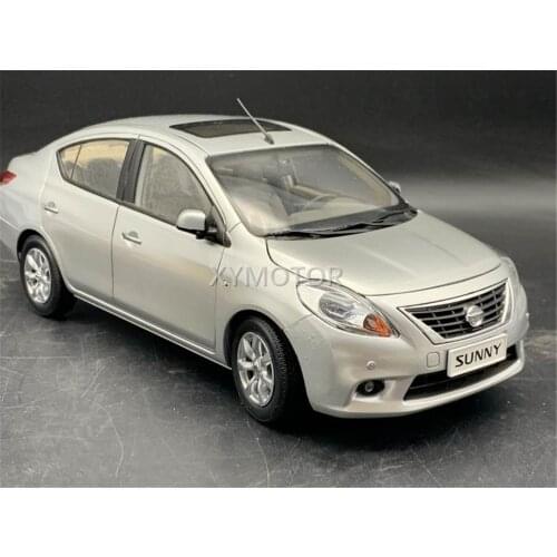 In Scale 1/18 For Nissan Sunny Diecast Model CAR Silver kids Toys Gift Collection Ornament Display Metal,Plastic,Rubber