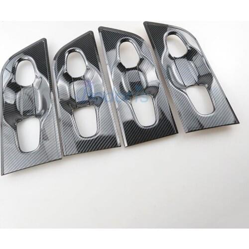 For Toyota Alphard VELLFIRE 30 2016-2019 Carbon Fiber Look Door Handle Bowl Trim Cover Grab Protector Auto Car Accessories