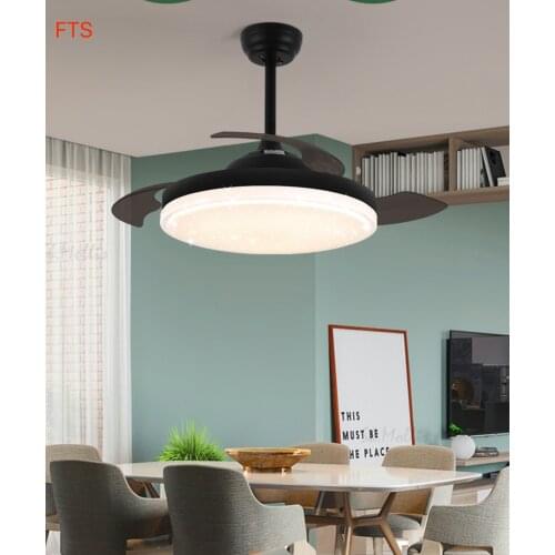 Invisible fan light Nordic ceiling fan light living room dining room big wind household silent 42 inch ceiling fan light