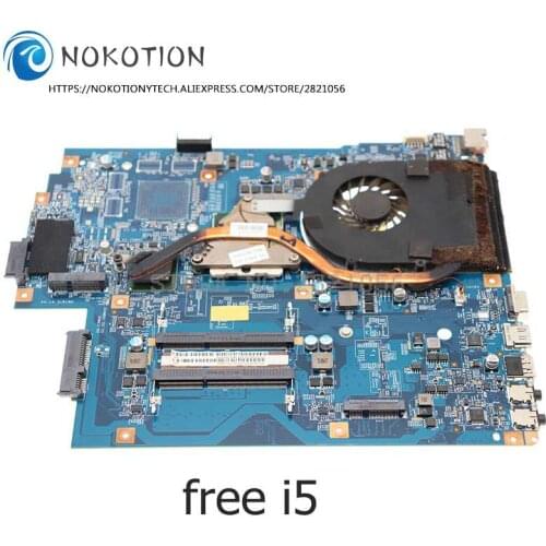 NOKOTION For Acer Aspire 7741 7741G Motherboard I5 CPU + Heatsink Fit for ACER 7551 7551g PC Motherboad
