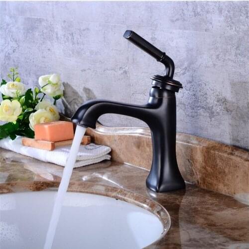 New Arrivals brass Basin Faucet hot and cold Water Faucet black single lever Wash Faucet Crane bathroom sink faucet basin tap