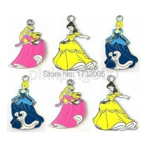 New 20 Pcs Mixed Princess Charm Pendants DIY Jewelry Making Free Shipping MB0139