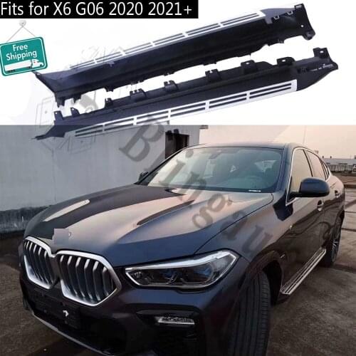 2Pcs left right Aluminium side step fit for B.MW X6 G06 2020 2021 running board Nerf bar pedal protector
