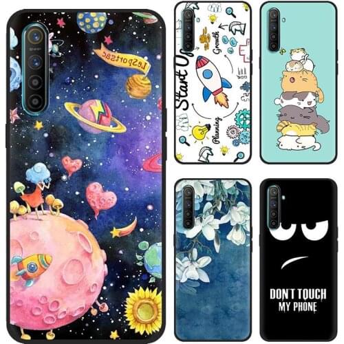 Anti-knock Back Phone Cover For OPPO Realme X2 Colorful Painted Fashionable Silicone Phone Cover TPU Design back