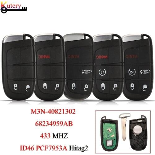 Kutery Remote Smart Car Key For Chrysler 300C Dodge Charger Journey Challenge Dart Durango M3N-40821302 434Mhz ID46 Chip