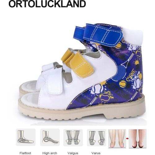 Cute Boys Breathable Sandals Children Orthopedic Shoes Toddler Baby Girls Pattern Graffiti Footwear With Hook Loop Design