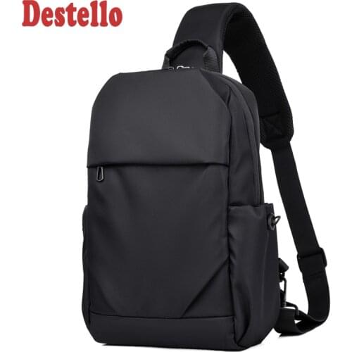 Trend of The Custom Solid Mens Bags New Outdoor Sports Waterproof Multi-function Chest Bags Casual One Shoulder Bags