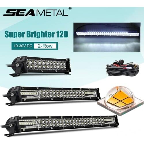 Ultra Slim 8'' 15'' 20' Led Light Bar 12V 24V Led Bar Combo Spot Flood Driving Work Light for Jeep Trucks Tractor Off Road 4x4