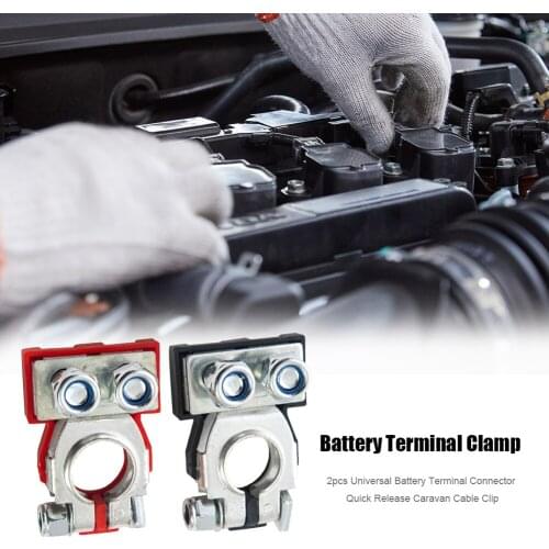 2pcs Universal Battery Terminal Connector Clamp Quick Release Caravan Cable Clip for Car Boat Motorcycle Supplies