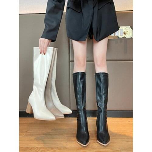 Womens summer boots 2021 new fashion all-match British style thin thick heel knight boots