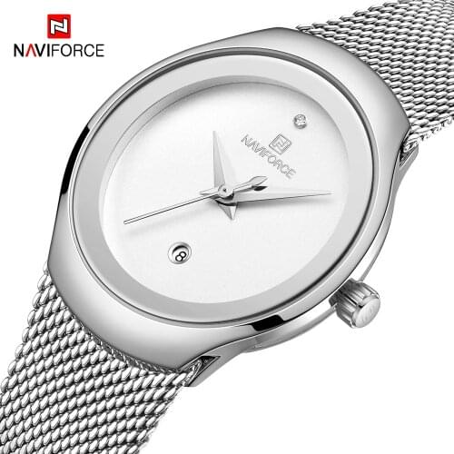 NAVIFORCE Wrist Watch Women Fashion Steel Mesh Strap Waterproof Quartz Watch Luxury Analog Ladies Watches 2020 Relogio Feminino