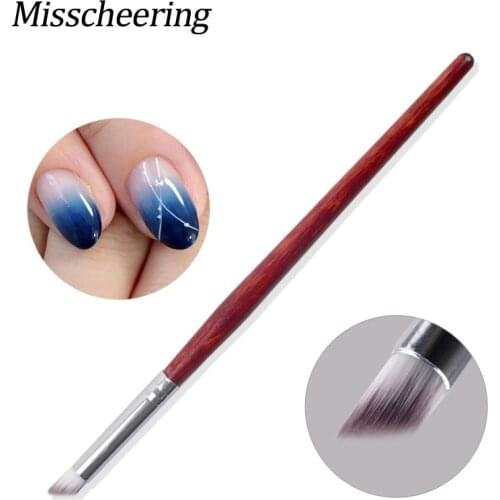 1 Pcs Professional Nail Art Gradient Dizzy Dye Brush Wood Handle Angled UV Gel Nail Pen DIY Painting Manicure Tools