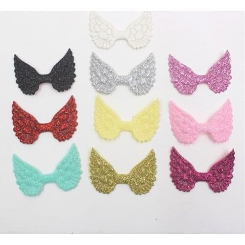 10pcs 5*3.5cm Shining Golden powder angel wings Headwear Hair clip Gift box Flower arrangement Jewelry Accessories,S-19111818