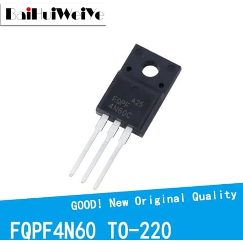 10PCS/LOT FQPF4N60 4N60 FQPF4N60C 4N60C 4A 600V TO-220 TO220 MOSFET P-Channel Field Effect New Original Good Quality Chipset