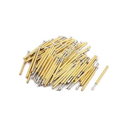 100pcs P160-T2 1.36mm Dia 24.5mm Length Metal Spring Pressure Test Probe Needle