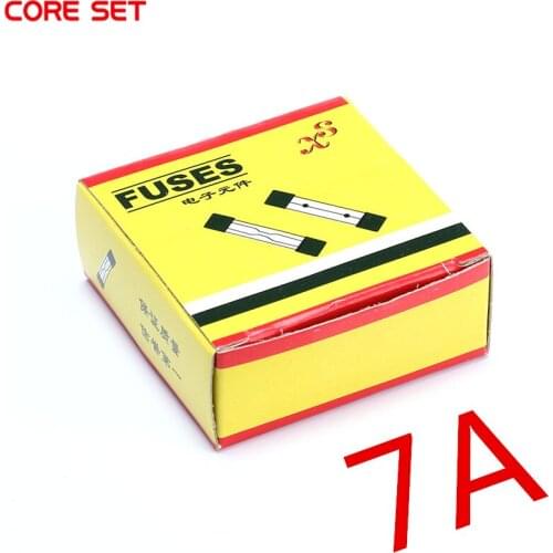 100PCS/box 5*20mm 7A 250V Quick Blow Glass fuse High quality fuse