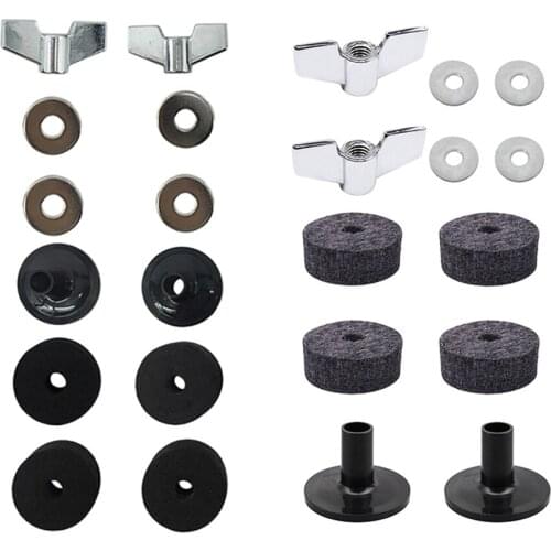 12pcs/Set Drum Felt Pad Wing Nuts Washers Drum Replacement Parts Accessory Improving Sound Quality Gasket Casing Sleeve