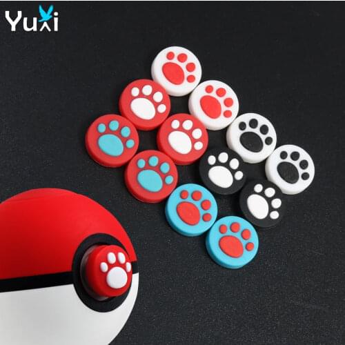 2pcs Cat Paw Silicone Joystick Grips Analog Stick Non-slip cap for Nintend Switch Pokeball Go Poke Ball Plus Controller