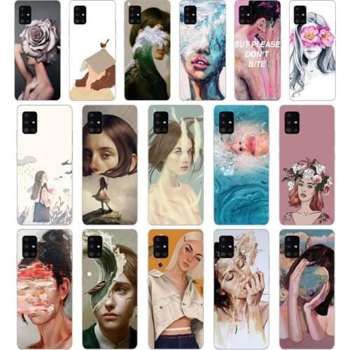 85AA Art Girl Soft Silicone Tpu Cover phone Case for Samsung Galaxy A31 A41 A51 A71 A40 2019 Case