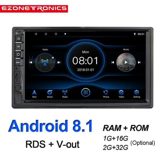 7" Android8.1 Car radio Multimedia Video Player Mirror Link Universal Wifi Bluetooth auto Stereo GPS RDS OBD2 Small panel 172x96