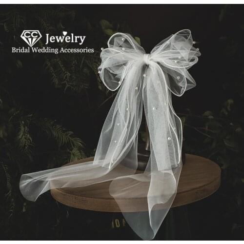 CC Romantic Veils Wedding Hair Accessories for Women Engagement Jewelry Bridal Dress Butterfly Shape Veil 100% Handmade QS107