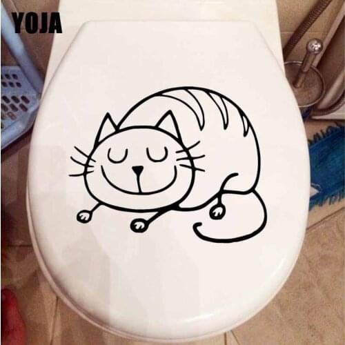 YOJA 23.9X19.1CM Play Cat Wall Sticker BedRoom Home Decoration WC Toilet Decal T5-0171