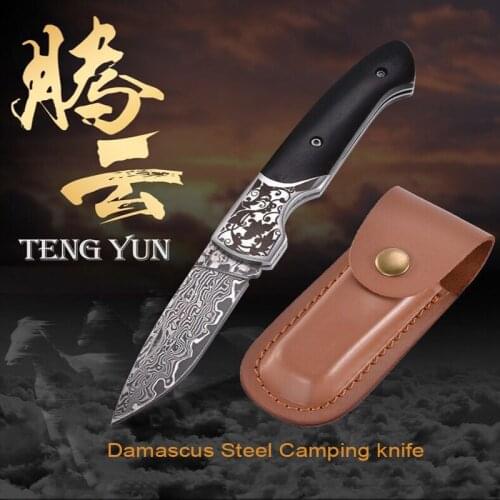 Expert Handmade Camping Folding Knife Damascus steel Blade Wood Handle Hunting Tactical Fruit Pocket Knives EDC Utility Tools