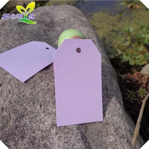 Purple 4X 7Cmdiy Trapezoidal Blank Tag Gift Box Baking Gift Message Card Label