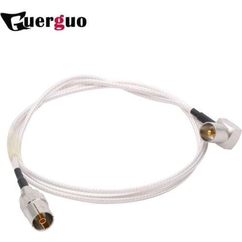 Customized TV Female Straight Pigtail Cable Adapter TV Male Right Angle switch for TV Signal 1m RG316 Transparent White RF Cable