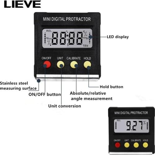 Measuring Tools 360 Degree Mini Digital Protractor Inclinometer Electronic Level Box Magnetic Base hot sale