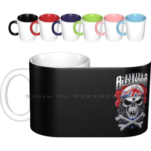 British Red Roses Skull Ceramic Mugs Coffee Cups Milk Tea Mug Asking Lyrics Stand Up And Scream Stepped Up Alexandria Asking