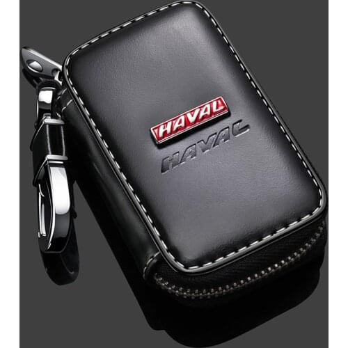 Leather Car Key Cover for Great Wall Haval H6 2015 C50 Hoist Case Key Wallet Key Chain Auto Accessories Key Case Bag