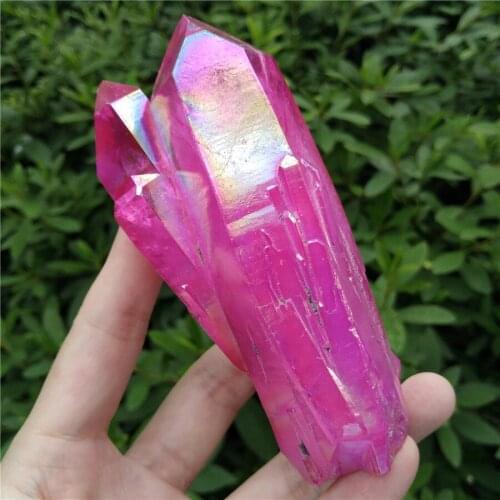 Titanium Aura Crystal Cluster-Rainbow Quartz Cluster Crystal-Perfect for Healing and Terrariums Meditation Purification