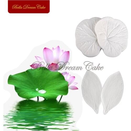 Lotus Flower Leaf Textu Petal Veiner Silicone Mould Set Cake Decorating Tool Fondant Sugarcraft Molds Handmade Bakeware Tools