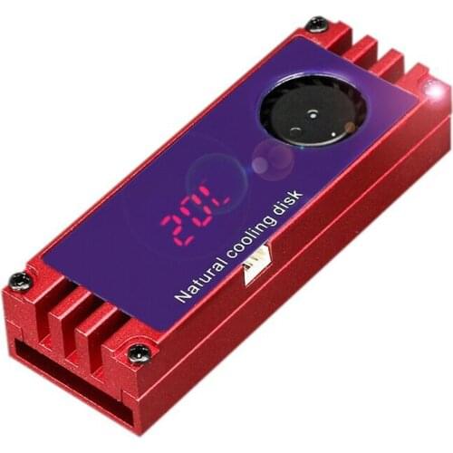Small M.2 SSD Heatsink Cooler with Turbo Cooling Fan Digital Temperature Display Office Caring Computer Supplies