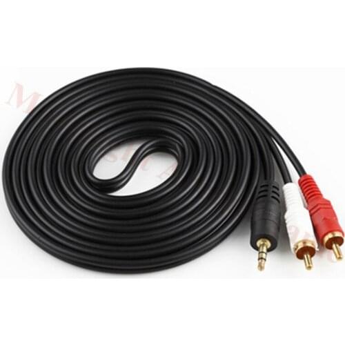Mini 3.5mm Plug Jack To 2 RCA Male OFC AUDIO/VIDEO Music Stereo Audio Adaptor Cable KABEL Cord AUX For MP3 TV SPEAKERS 1.5m Long