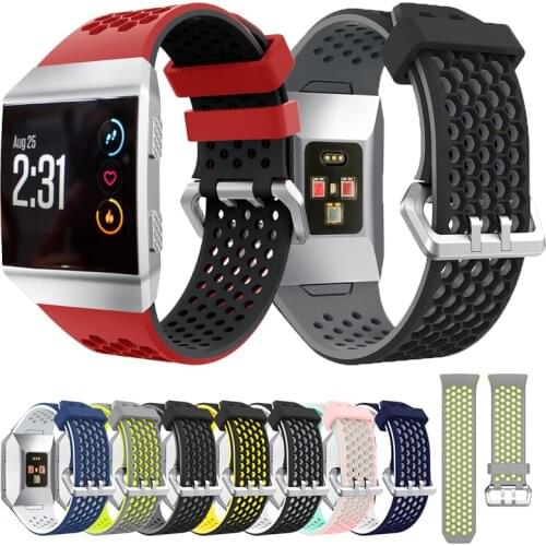 Silicone Sport Breathable Watch Bands Bracelet for Fitbit Ionic Smart Watch Strap band Adjustable Replacement Bangle Accessories