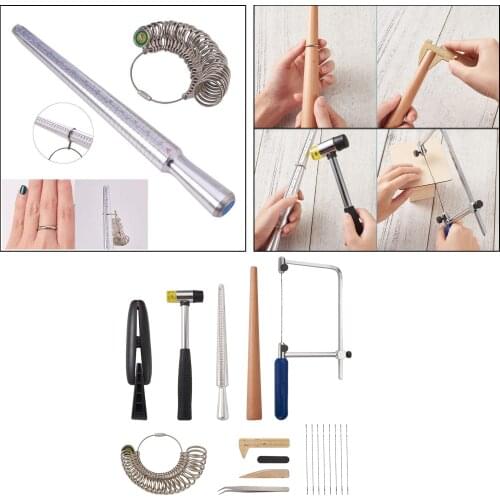 Jewelry Tool Measuring Stick Mandrel Ring Sizer Kit for Jewelers,Durable and does not Rust