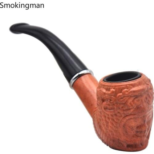 New classic wood pipe, Maitreya scripture, long handle and flat mouth shape wood pipe smoking pipe pipe