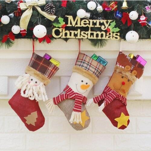 2020 New Year Gift Creative Christmas Stocking Chrismas Decorations for Home Christmas Tree Ornaments Gift Holders Stockings Bag