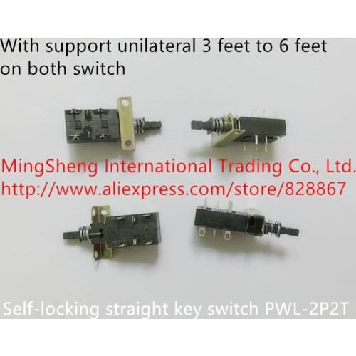 Original new 100% key switch self-locking straight key switch PWL-2P2T with support unilateral 3 feet to 6 feet on both switch