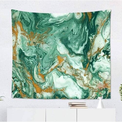 Suklly Polyester Abstract Golden Dark Green Home Décor