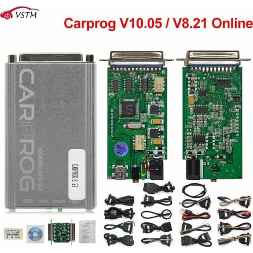 Carprog FW V8.21 Online V10.93 Full Set Auto Repair Tool Car Prog 8.21/10.93/10.05 Airbag/Radio/Dash/ECU Programmer With Keygen