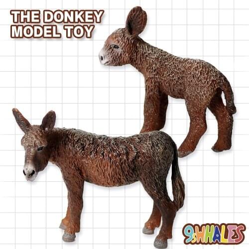 Realistic Donkeys Animal Action Figures Model Educational Fidget Toy PVC Scene Design Simulation figurine Decoration Gifts