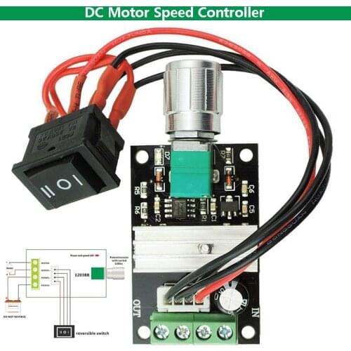 DC 6V 12V 24V 28V 3A PWM Motor Speed Controller Adjustable Speed DC Motor Driver Forward Reverse Switch