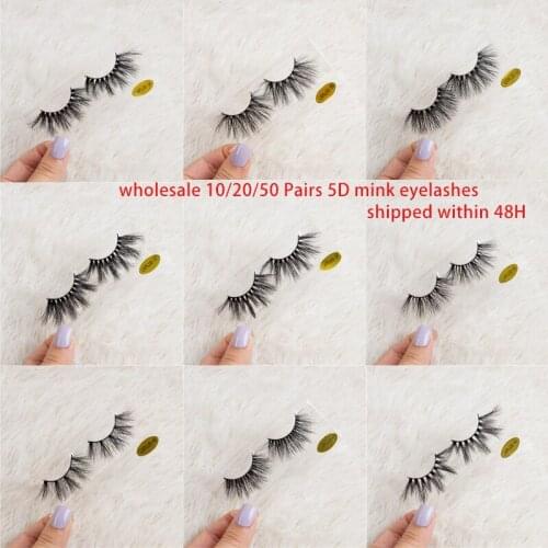50 Pairs 5D Mink Lashes Wholesale Bulk 25mm Mink Eyelashes Fluffy Thick Long False Lashes For Makeup Fast Shipping Mink Eyelash