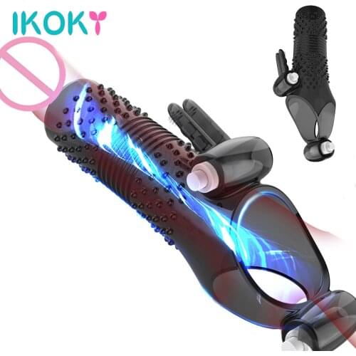 Spikes Penis Enlargement Extender Vibrating Cock Ring Sex Toys For Couples Tools Men Strapon Ejaculation Delay Product Erotic