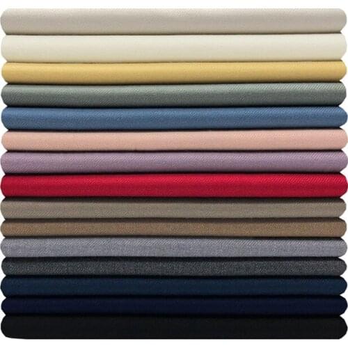 Width 59'' Autumn Winter Solid Color Micro Elastic Twill Suit Fabric By The Half Yard For Windbreaker Pants Skirt Material