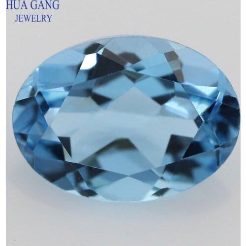 Blue Topaz Natural Loose Topaz Gemstone Oval Shape Facetted Cut Size 3x4~10x14mm For DIY Jewelry Free Shipping